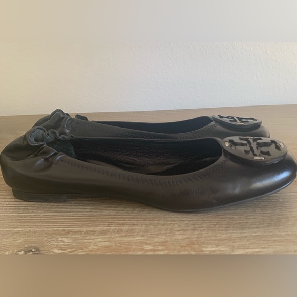 Tory Burch Black Leather Ballet Flats - Picture 5 of 9